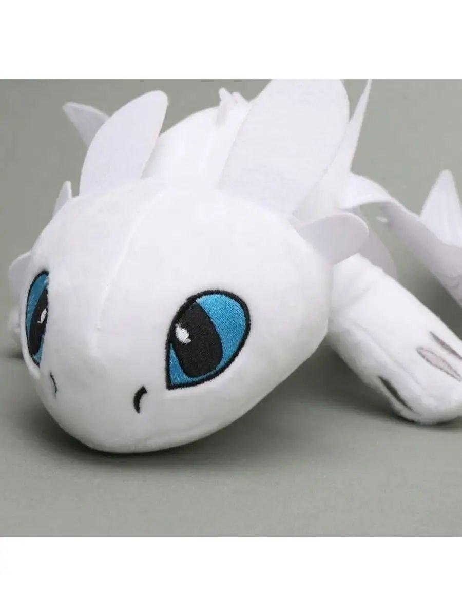 Игрушка мягкая плюшевая Дневная Фурия Дракон Беззубик 35 см Белый (9057) - фото 5