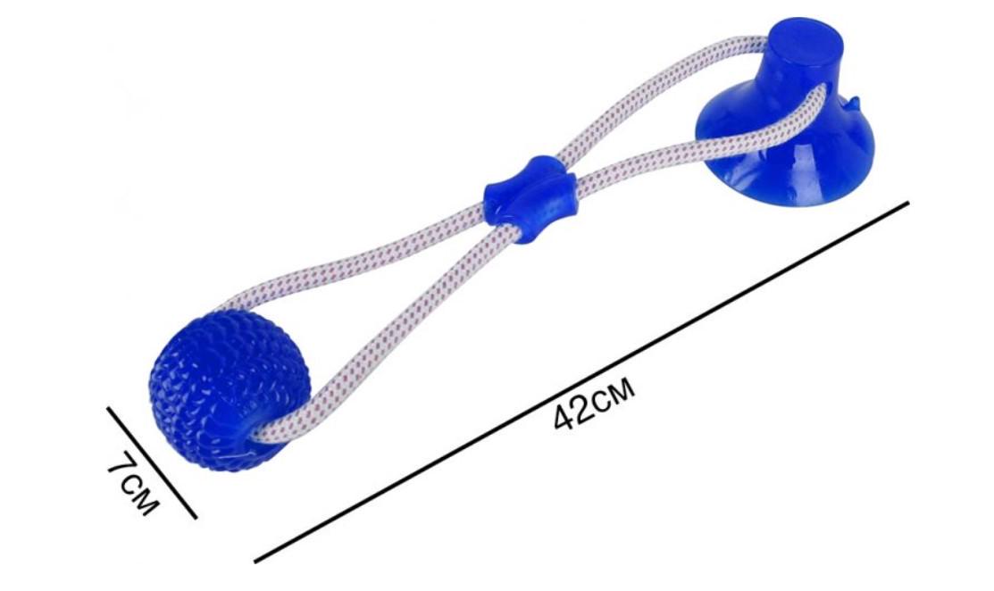 Игрушка для собак канат на присоске с мячом (WM-60) - фото 2