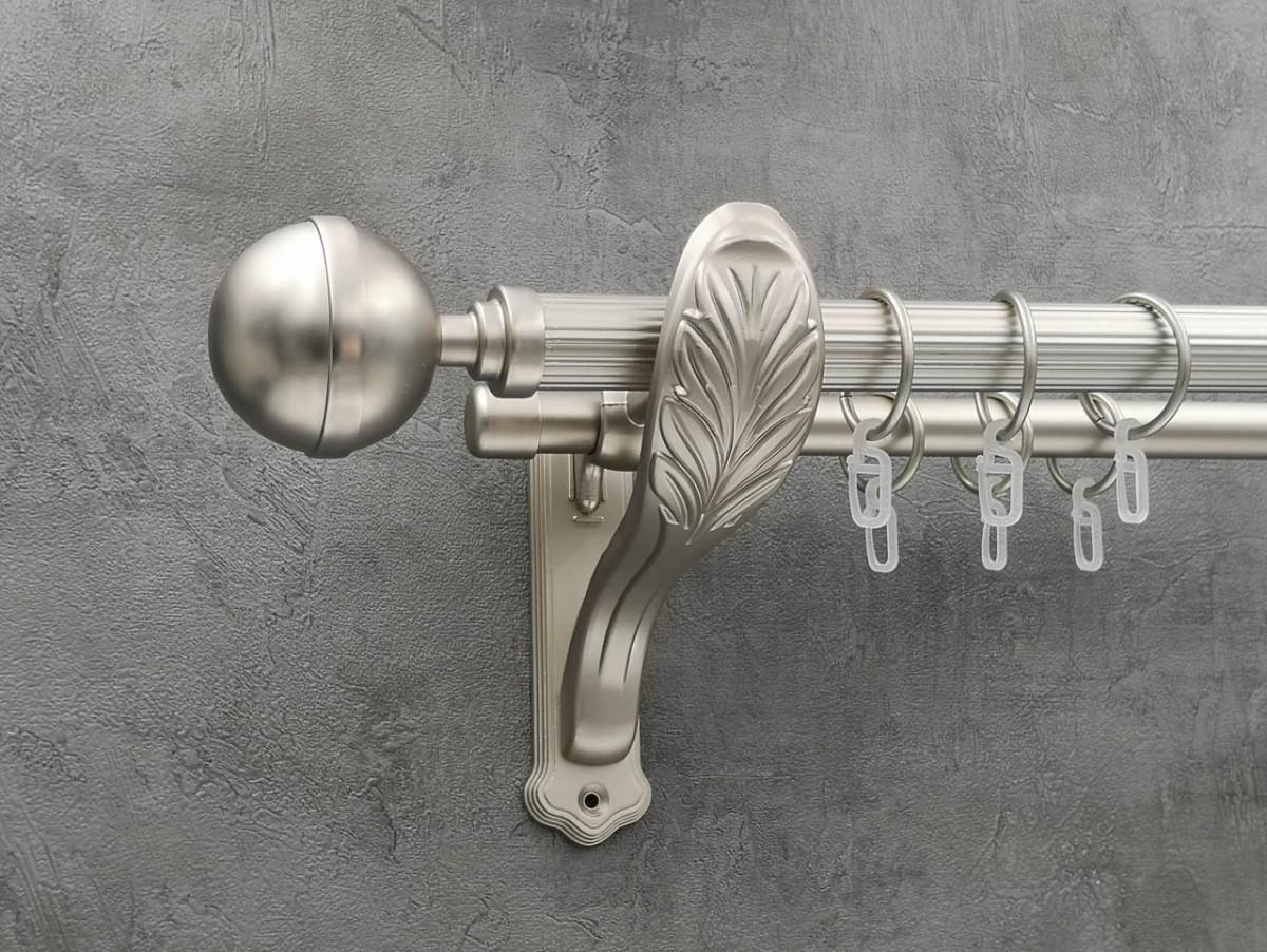 Карниз Quadrum Калисто рифленая штанга двойной ретро 25/19 мм 320 см Сатин (272283341)