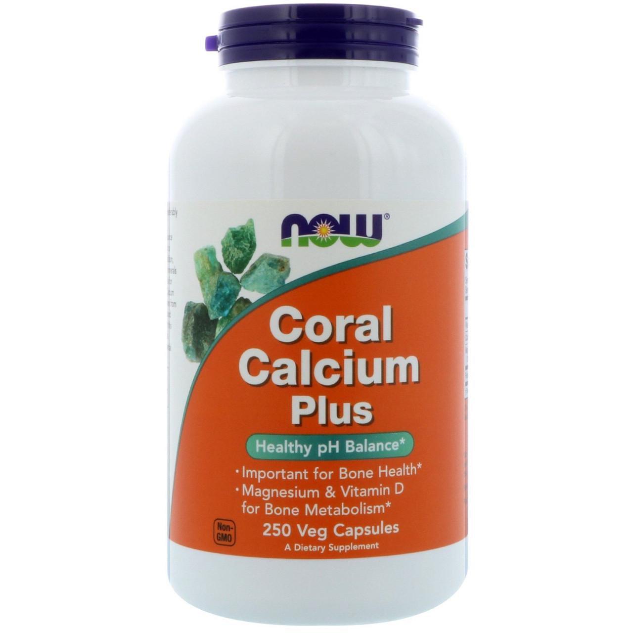 Коралловый Кальций Now Foods Coral Calcium Plus 250 растительных капс.