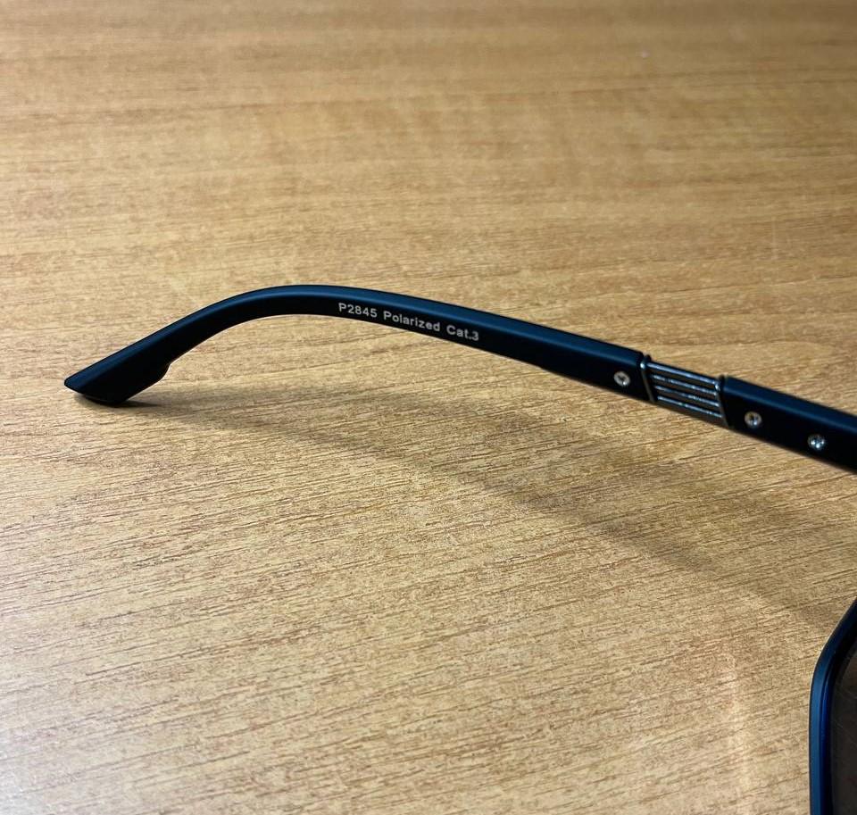 Сонцезахисні окуляри чоловічі Polaroid UV400 поляризаційні антиблікові квадратні Чорний/Ice Blue (a3fa4842) - фото 6