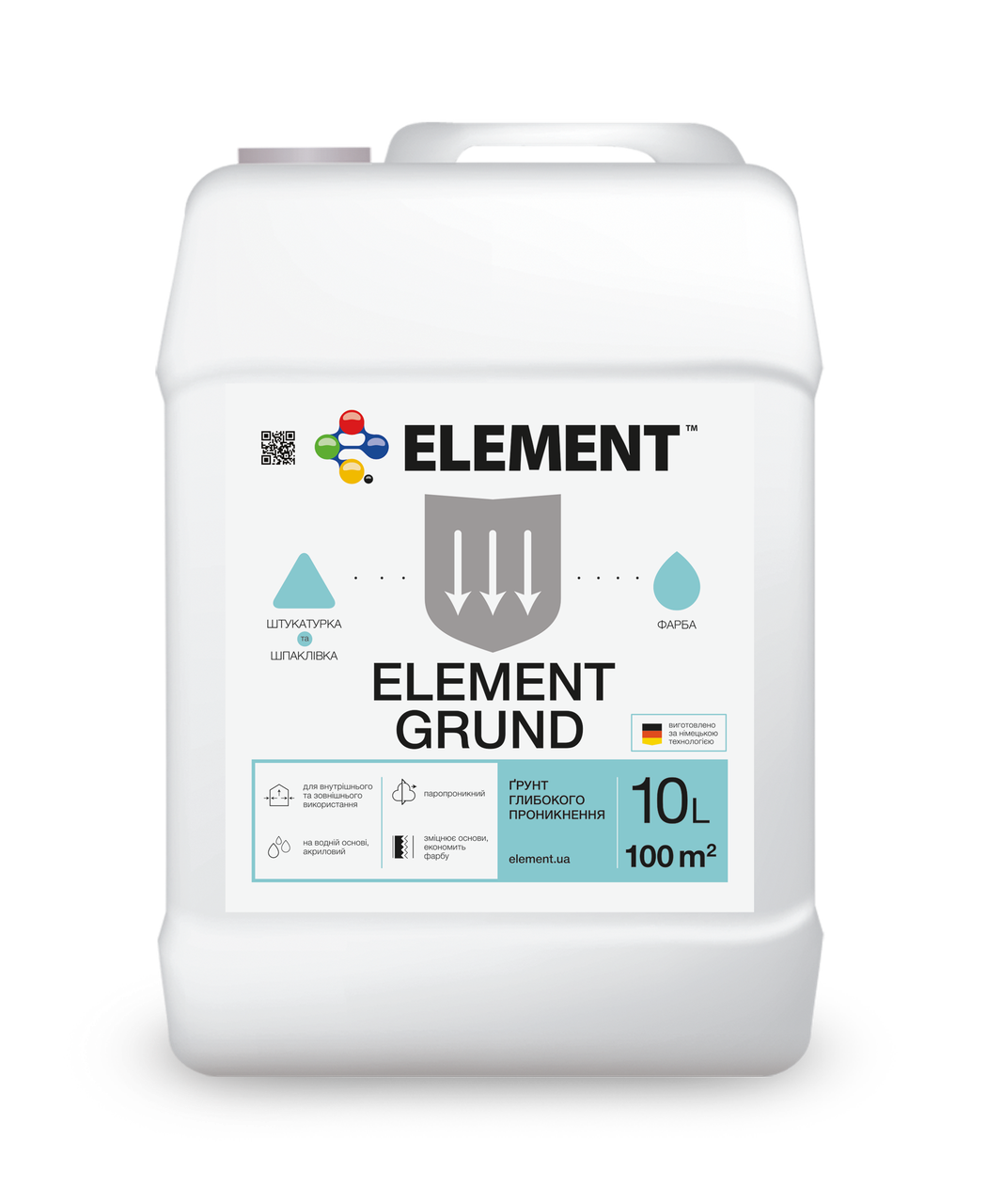 Грунтовка глубокого проникновения на акрилатной основе Element GRUND 10 л (2088751883)