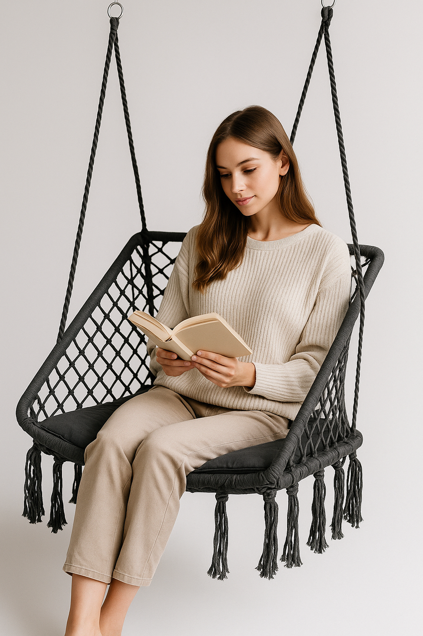 Кресло-качели садовые WCG с подушкой Графитовый (QNSW03GR) - фото 8