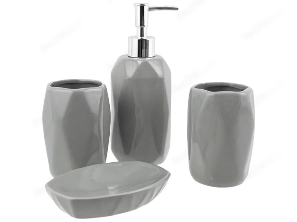 Набор для ванной Stenson TD00613 Edge 4 шт. Grey (579377)