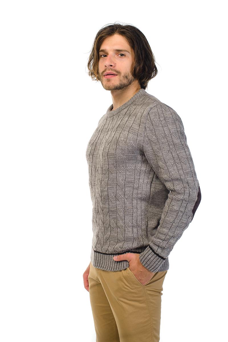 Джемпер з узором і контрастними полосами SVTR р. 52 Капучіно (166) - фото 2 Джемпер з узором і контрастними полосами SVTR р. 52 Капучіно (166) - фото 2