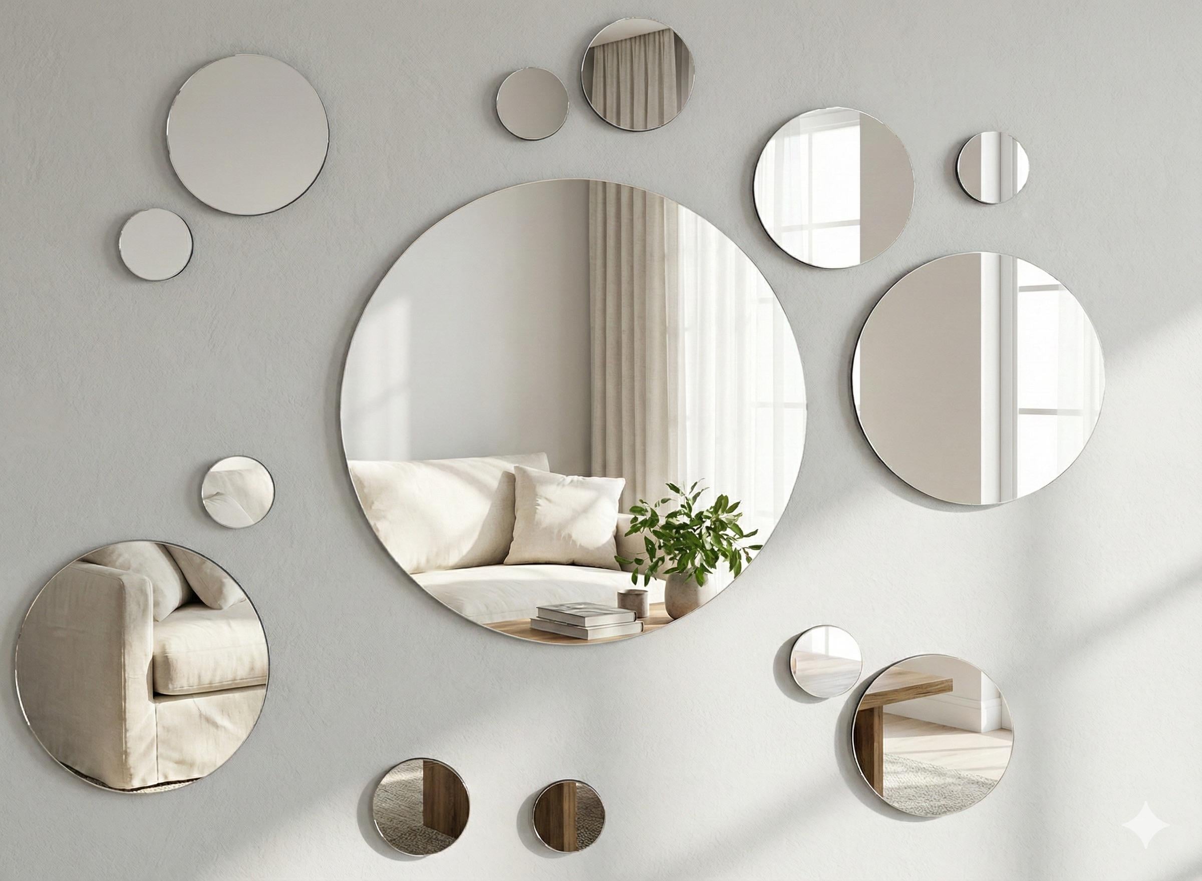 Комплект зеркальный декор DFA Круги для стен и мебели 14 шт. Серебристый (YA00100-S)