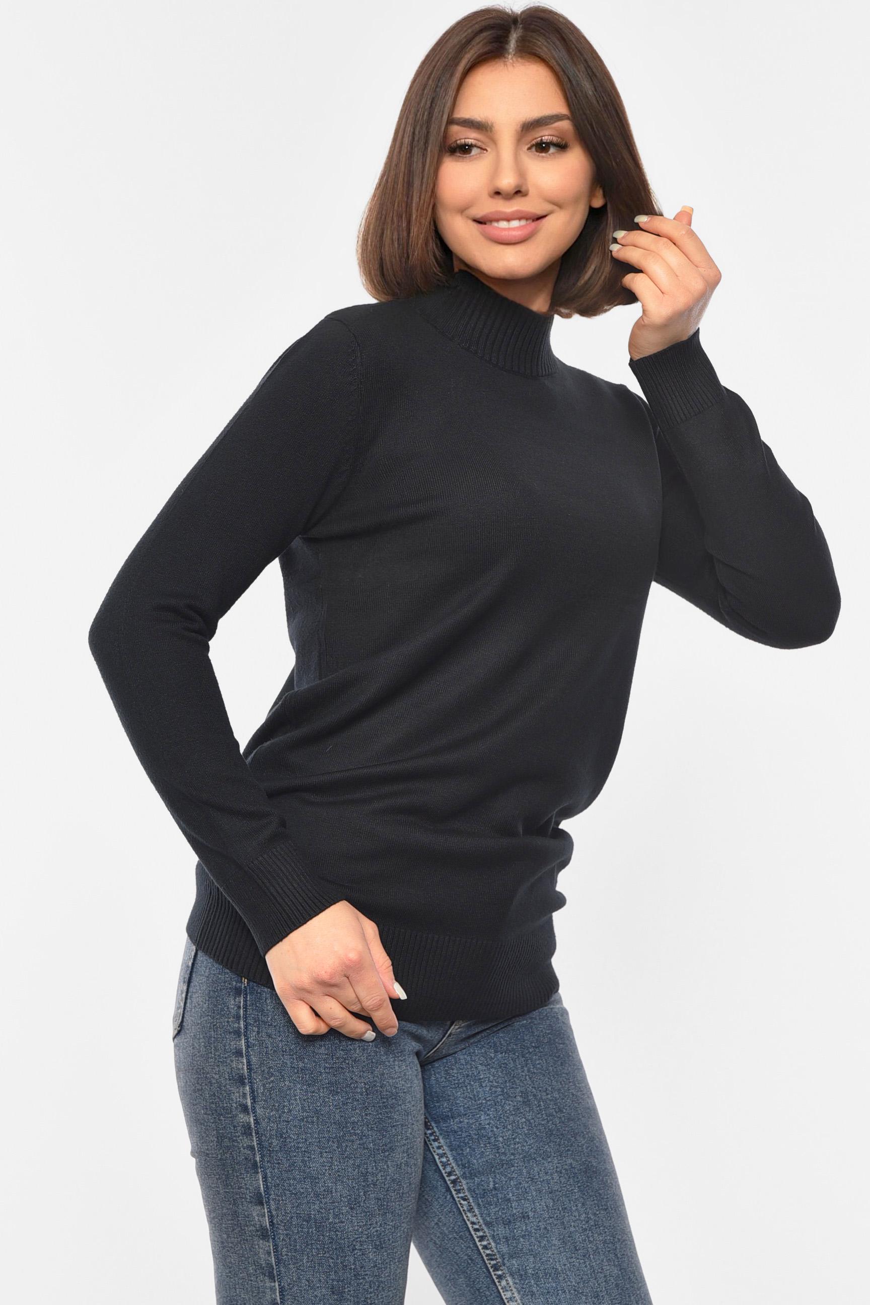 Светр жіночий подовжений L Чорний (192116) - фото 2 Светр жіночий подовжений L Чорний (192116) - фото 2