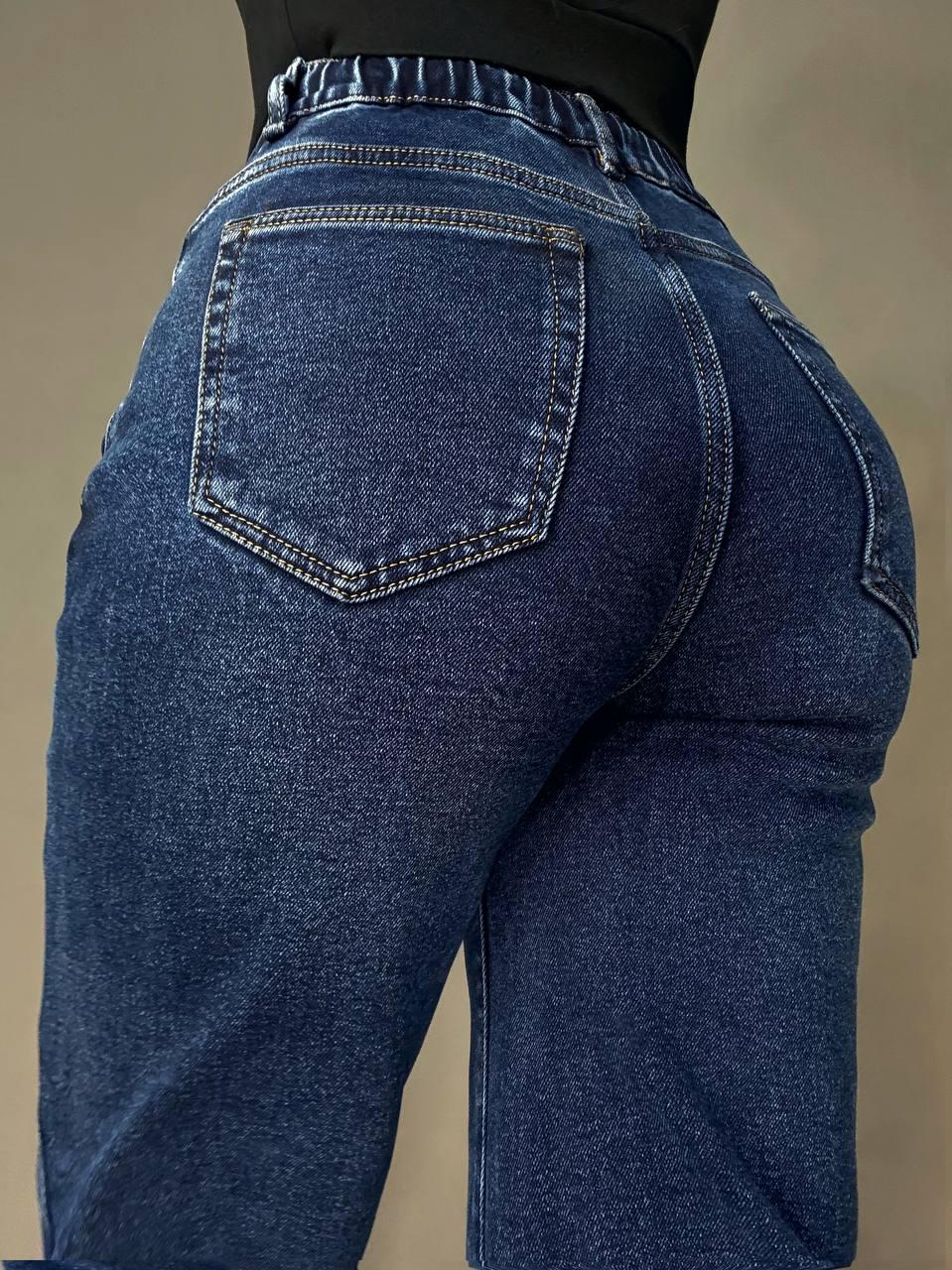 Джинси жіночі Vanver 8331 утеплені на флісі палаццо прямі з резинкою на талії р. 33 Синій (5550) - фото 10