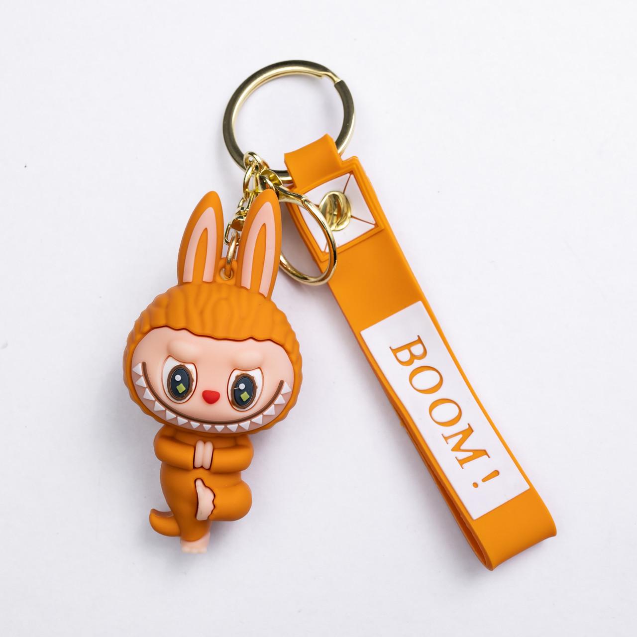 Брелок для ключей Лабубу Beige Yoga 4х8 см Оранжевый (HP-55-16BR)