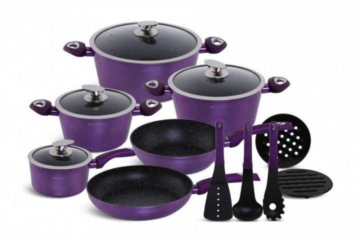 Набор посуды Edenberg EB-5627 Metallic Line Violet/Black (9484888)