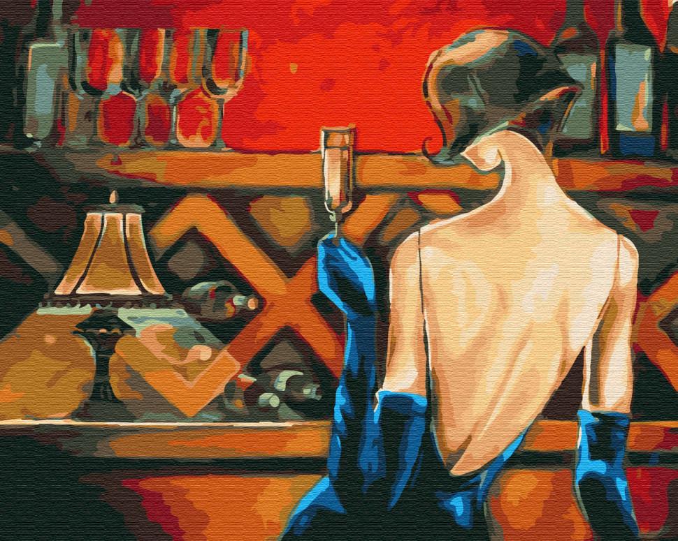 Картина по номерам Brushme "Девушка на дегустации" (GX29717)