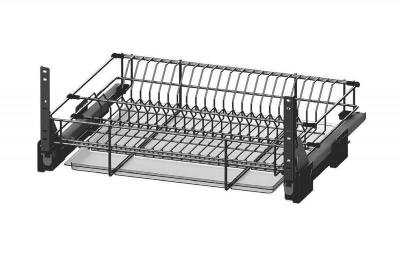 Сушарка для посуду Rejs Multi висувна з піддоном без напрямних L 800 мм Графіт (WE29.0633.01.924)