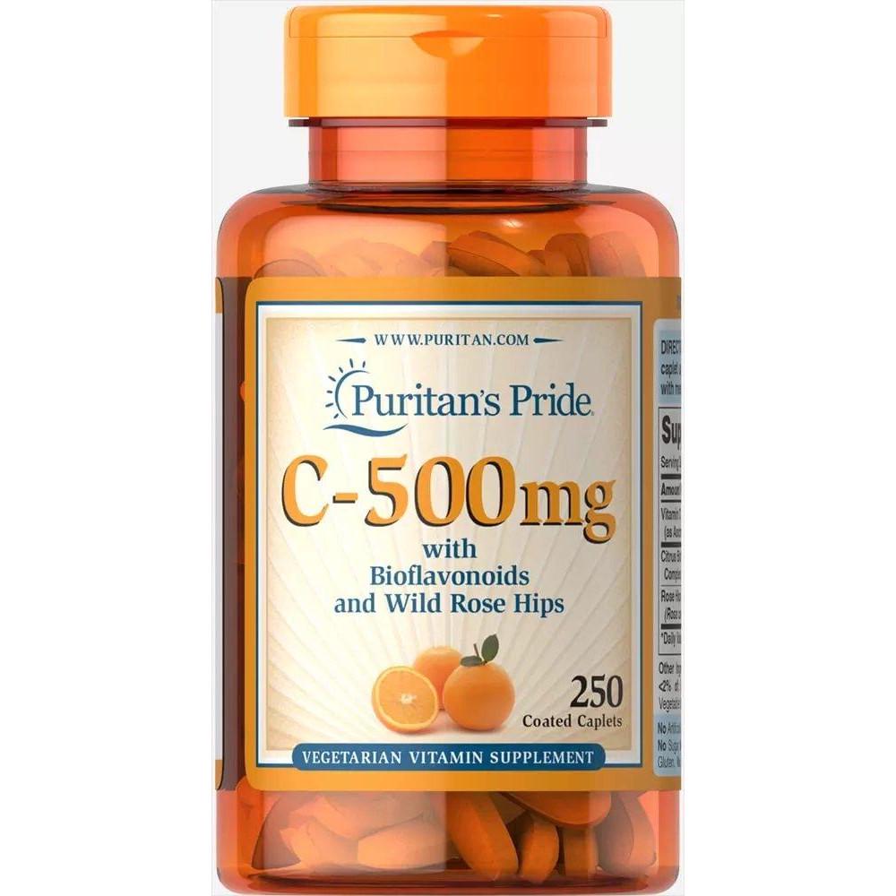 Витамины Vitamin C with Bioflavonoids and Rose Hips 250 caplets 500 мг