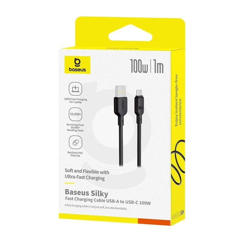 Кабель USB Type-C BASEUS Silky Series Fast Charging 100W 1 м Black (P10377703113-00) - фото 8 Кабель USB Type-C BASEUS Silky Series Fast Charging 100W 1 м Black (P10377703113-00) - фото 8