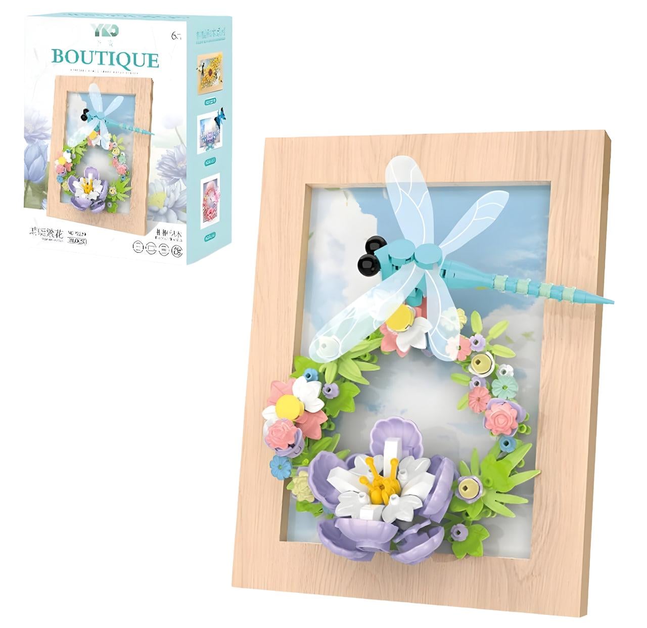 3D конструктор Цветочное панно с стрекозой 306 дет. (2279-P)