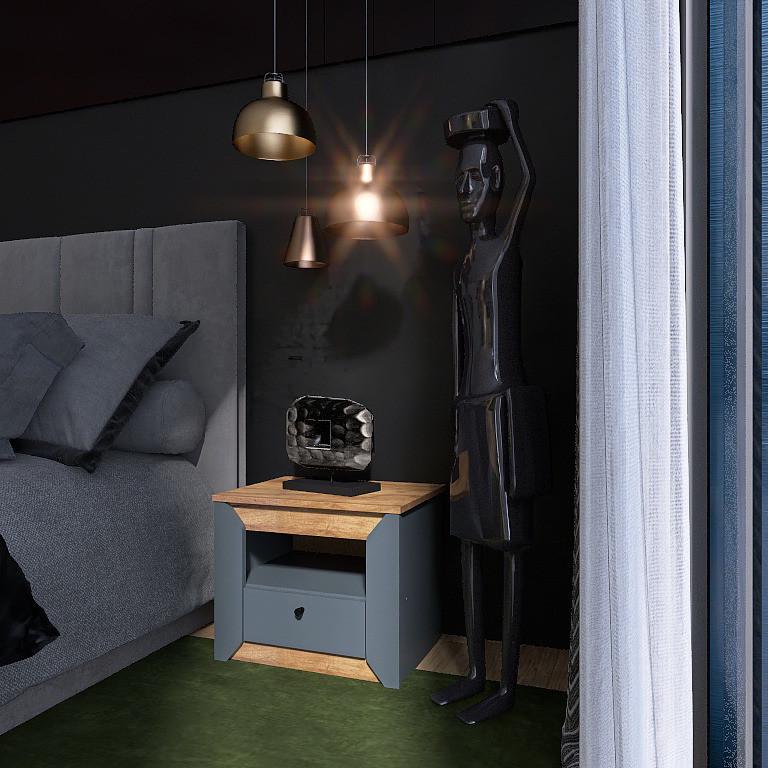 Тумба приліжкова Еверест Нордік-500 Графітовий/Дуб крафт золотий (DTM-5544) Тумба приліжкова Еверест Нордік-500 Графітовий/Дуб крафт золотий (DTM-5544)