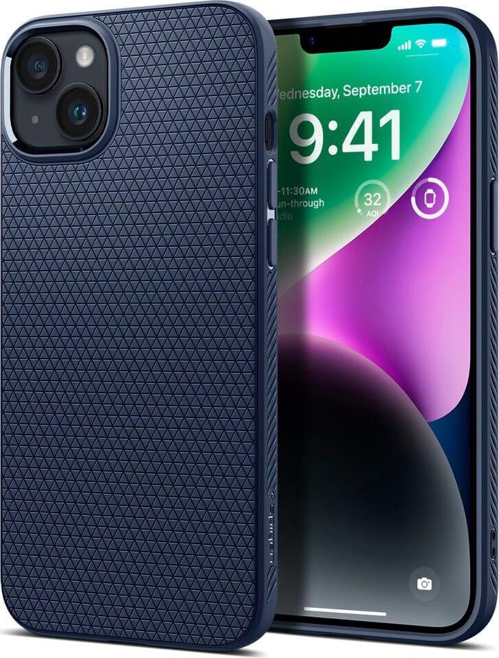Чехол силиконовый Spigen Liquid Air Armor для iPhone 15 Plus/14 Plus Navy Blue ACS06651