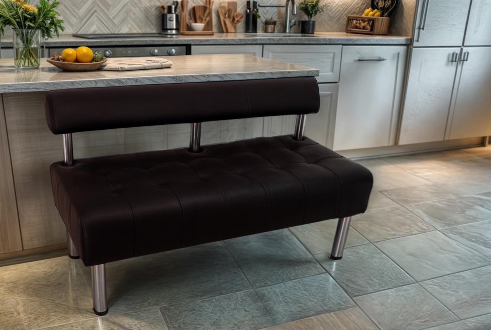 Диван офисный Tobi Sho Сити со спинкой без подлокотников 1000x530x750 мм кожзам Темный шоколад (22311)