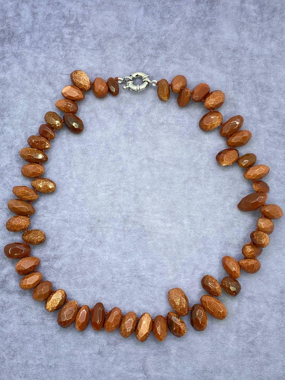 Бусы авантюрин 45 см Коричневый (665)