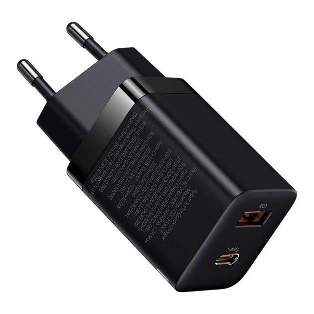 Устройство cетевое зарядное Baseus Super Si Pro Quick Charger 1 Usb/1Type-C CCSUPP-E01 30W Black