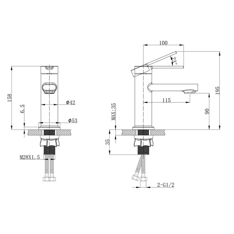 Змішувач для умивальника MIXXUS Lord 001 Nut Graphite (MI7137) - фото 2 Змішувач для умивальника MIXXUS Lord 001 Nut Graphite (MI7137) - фото 2