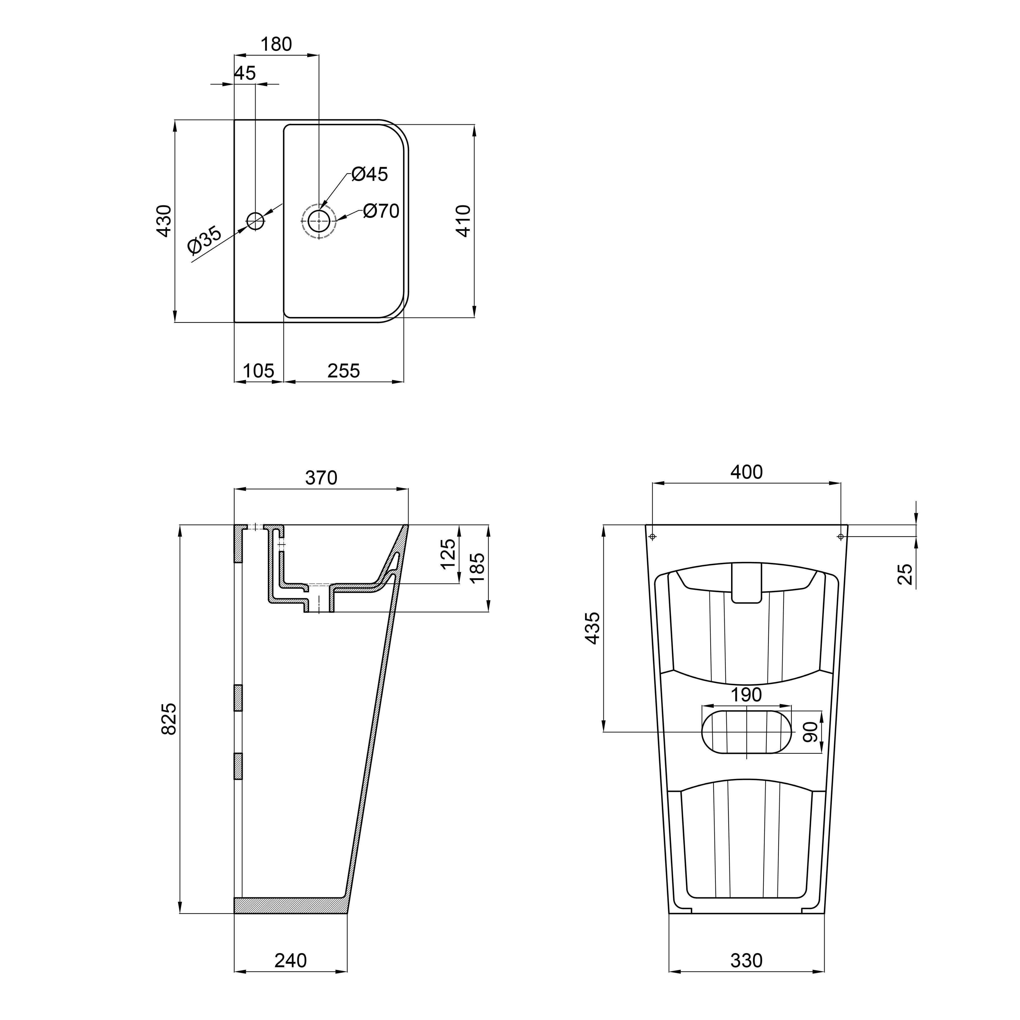 Раковина для підлоги моноблок Qtap Tern QT1711G302WN 440х380х830 мм White (SD00053088) - фото 2