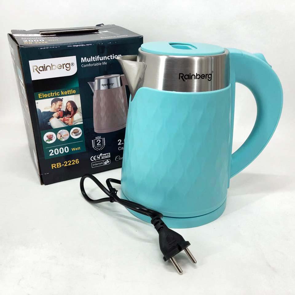 Електрочайник Rainberg RB-2226BR з нержавіючої сталі 2000 Вт 2 л Блакитний (322862) - фото 6 Електрочайник Rainberg RB-2226BR з нержавіючої сталі 2000 Вт 2 л Блакитний (322862) - фото 6