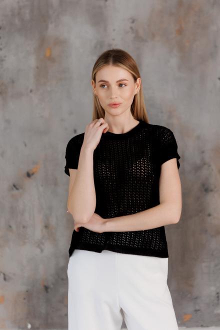 Футболка женская вязаная ART KNIT Сетка S/M Черный