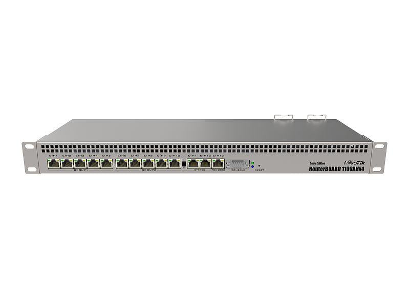Маршрутизатор Mikrotik RB1100AHx4 Dude Edition 13xGLan 802.3af/at 2xM.2 microSD RS232 IP20 POE 443х148х44 мм RB1100Dx4 - фото 1 Маршрутизатор Mikrotik RB1100AHx4 Dude Edition 13xGLan 802.3af/at 2xM.2 microSD RS232 IP20 POE 443х148х44 мм RB1100Dx4 - фото 1