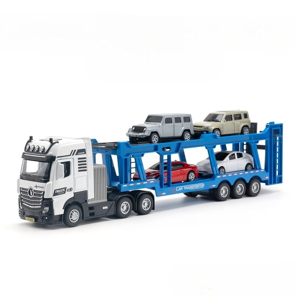 Игрушечный Автовоз Automobile Transport Vehicle с инерционным механизмом, светом, звуком и 4 металлическими машинами (54945) Игрушечный Автовоз Automobile Transport Vehicle с инерционным механизмом, светом, звуком и 4 металлическими машинами (54945)