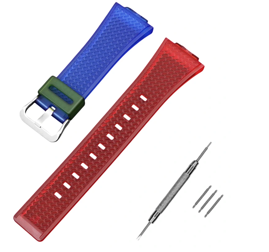 Ремінець для Casio G-Shock GA-100/110 Transl-Red-Blue SI (3988)