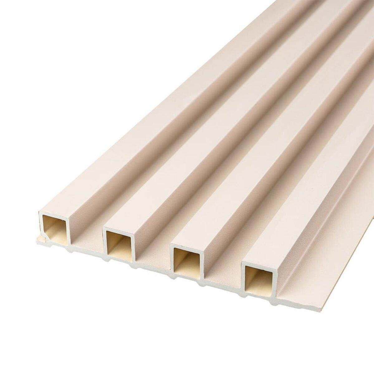 Рельс декоративный WPC стеновой 3000х160х23 мм Молочный (SW-00001858) - фото 1