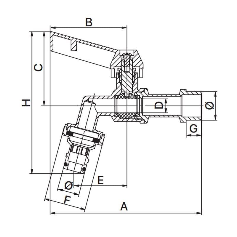 Кран для поливу Europroduct EP.3102 1/2" з конектором (EP6042) - фото 2