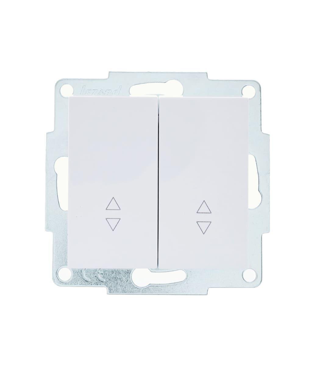 Выключатель двухклавишный проходной Lezard Vesna Белый (27549333)