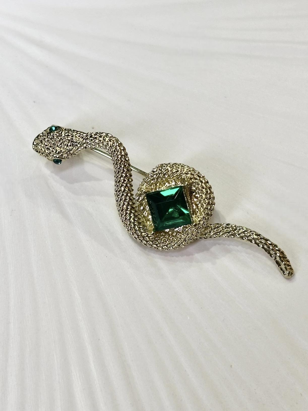 Брошь Mirshine Snake Gold/Green (25547108)