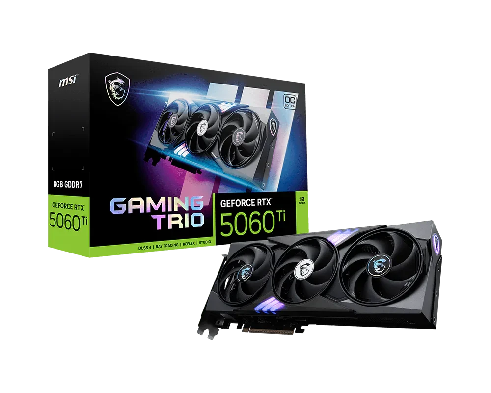 Видеокарта RTX 5060 Ti 8GB GDDR7 Gaming Trio OC MSI (GeForce RTX 5060 Ti 8G GAMING TRIO OC)