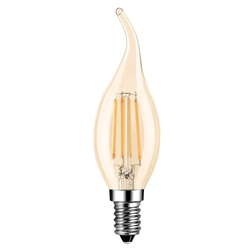 Лампа светодиодная свеча C35 ретро стиль регулируемая яркость цоколь E14 4W LED