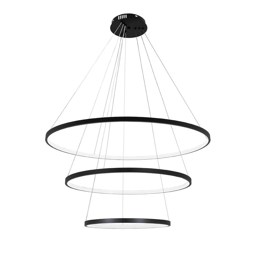 Люстра підвісна світлодіодна Levistella 7529832-3A 400/600/800 мм Чорний