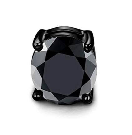 Сережка кліпс магнітна чоловіча з кристаллом зі сталі 1 шт. Чорний (1884468758)