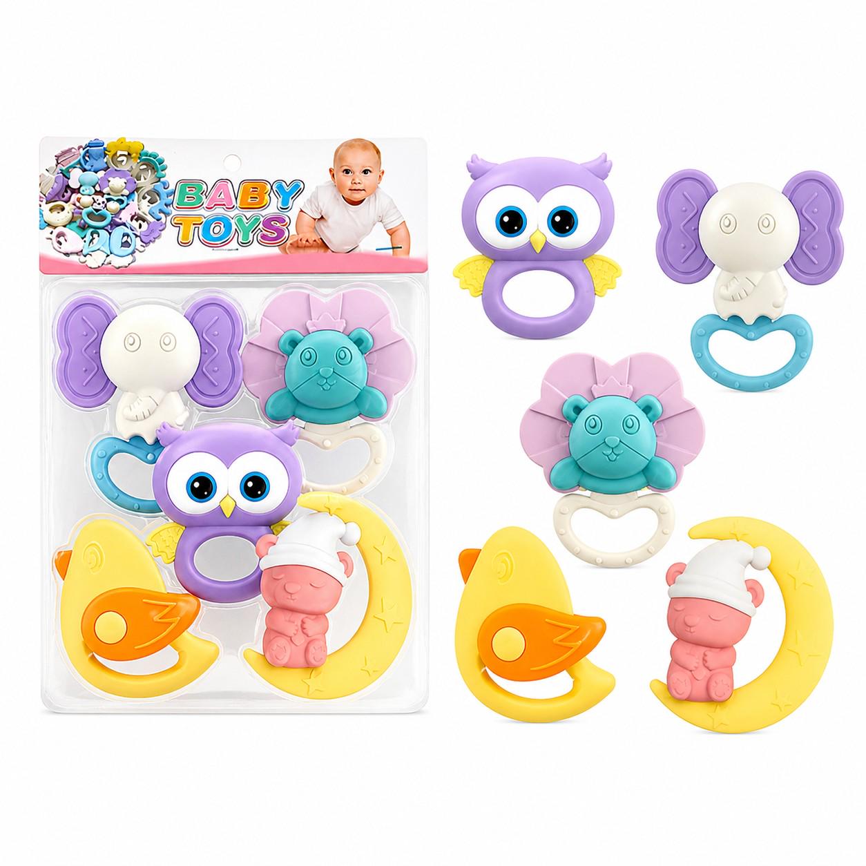 Набор прорезывателей для детей Baby Toys резиновые от 0 месяцев 5 шт. (34552923)