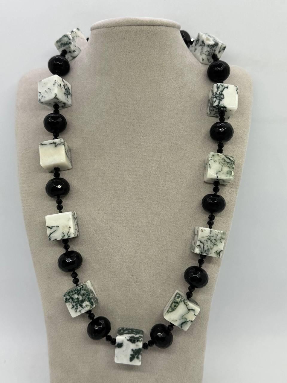 Бусы из агата 15x15 мм 45 см Комбинированный (13010)