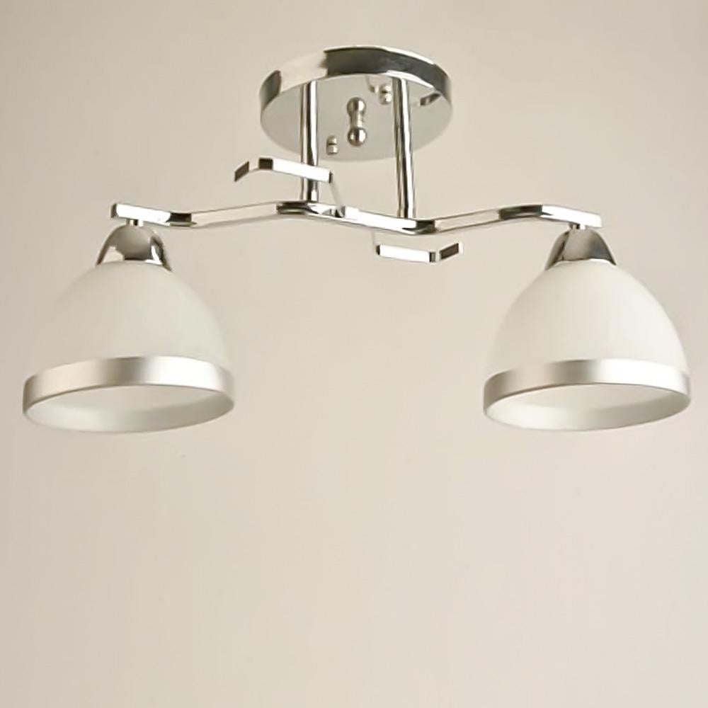 Люстра стельова Light House SRS-19219/2 плафони з облямівкою Хром/Білий