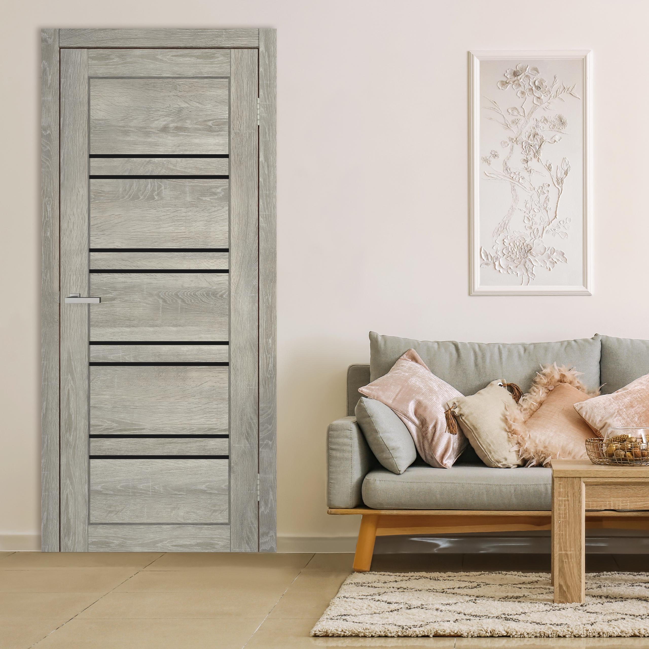 Двери Шотландия стекло черное 2000х600 мм Дуб Дейтон (60940)