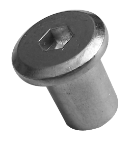 ᐉ Гайка мебельная INB Spec d 9 мм х M6 х 15 мм 30 шт. Цинк белый ...