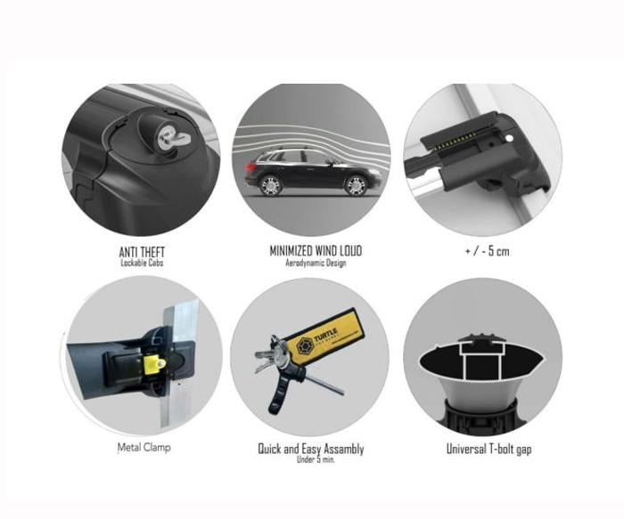 Багажник на рейлинги Turtle AIR 1 Renault DUSTER 2018- MC1002 Черный (88888885) - фото 10