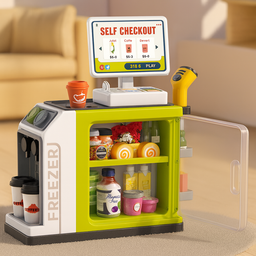 Дитячий касовий апарат Super Market 46 шт. Pелений (136) - фото 2 Дитячий касовий апарат Super Market 46 шт. Pелений (136) - фото 2