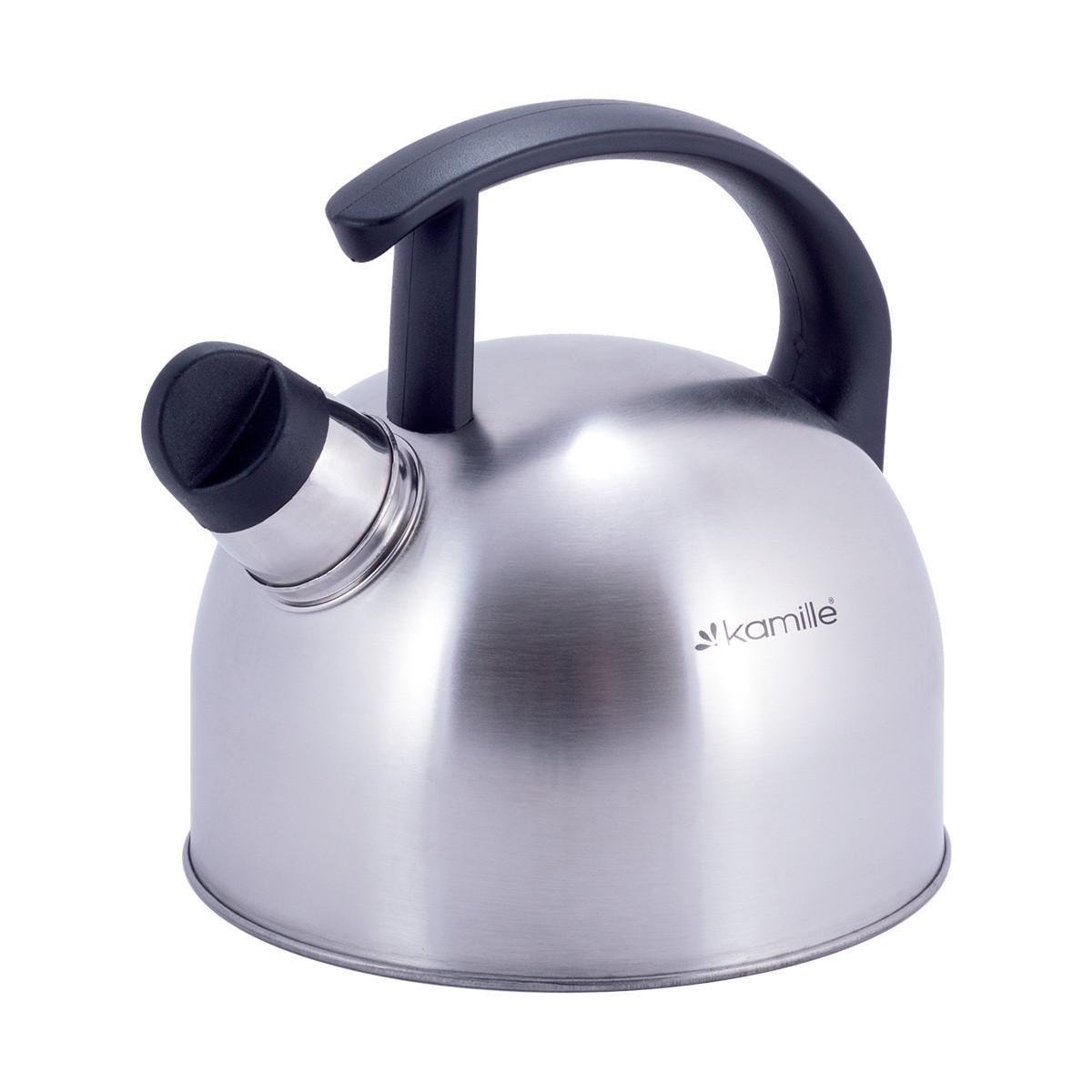 Чайник со свистком Kamille KM-1080 из нержавеющей стали 1,5 л Стальной (150-84-1080)