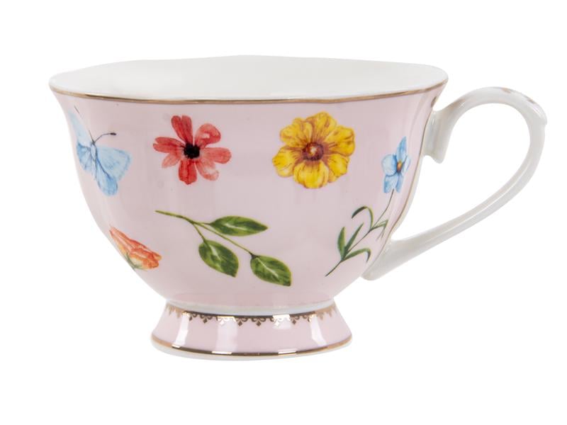 Набір чайних чашок Lefard Blossom порцелянових з блюдцем на 2 персони 220 мл Рожевий/Білий (922-086) - фото 5 Набір чайних чашок Lefard Blossom порцелянових з блюдцем на 2 персони 220 мл Рожевий/Білий (922-086) - фото 5