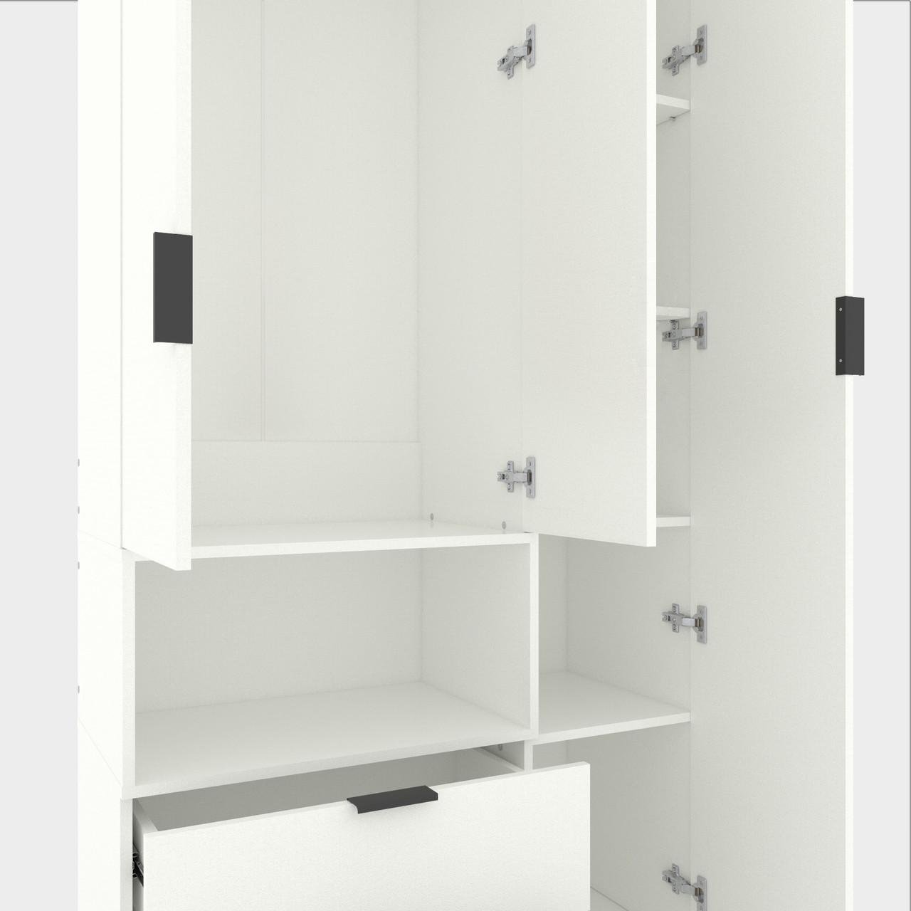 Шкаф Metkas Home A002L ЛДСП 1000x420x2300 мм Белый Снег - фото 4 Шкаф Metkas Home A002L ЛДСП 1000x420x2300 мм Белый Снег - фото 4