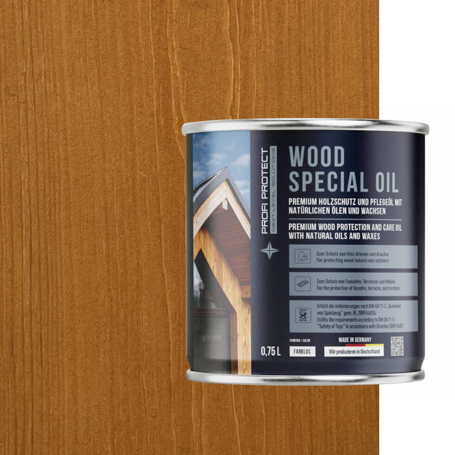 Лазурь на основе пчелиного воска и льняного масла ProfiProtect Wood Special Oil 0,75 л Golden/Timber (20755776)